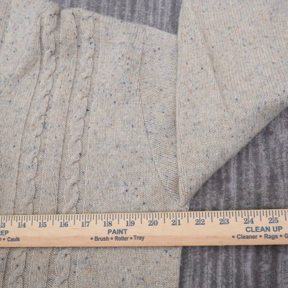 Vintage Country Squire Jantzen Shawl Collar Cable Knit Sweater Beige Mens Large